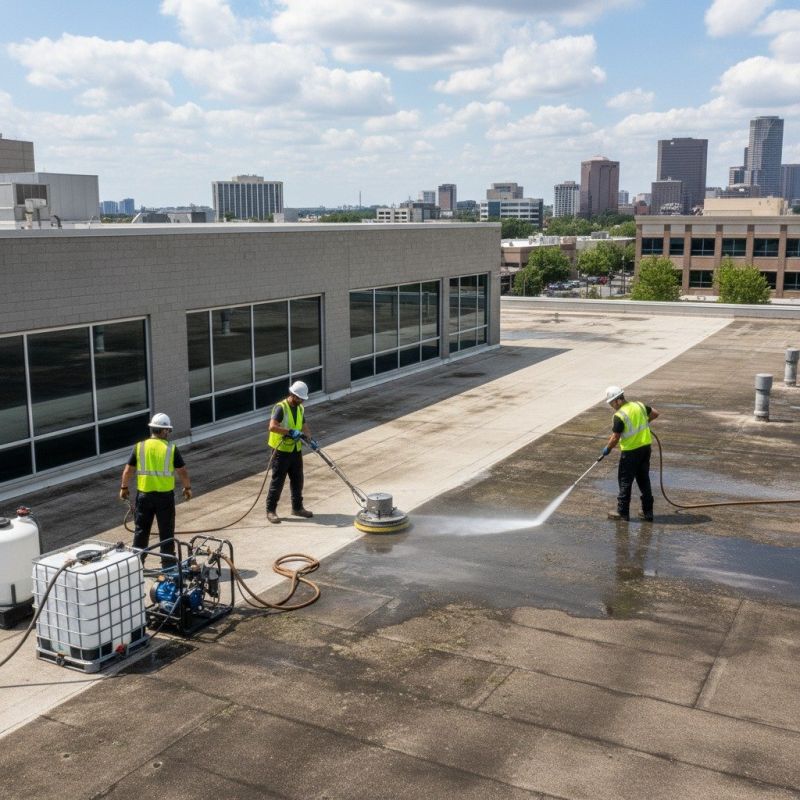 Local Commercial Concrete Cleaning pros at work